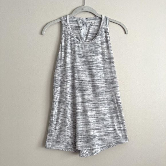Athleta Essence Spacedye Tie Back Tank Gray Sleeveless Size Small Crossback Open - Picture 2 of 10